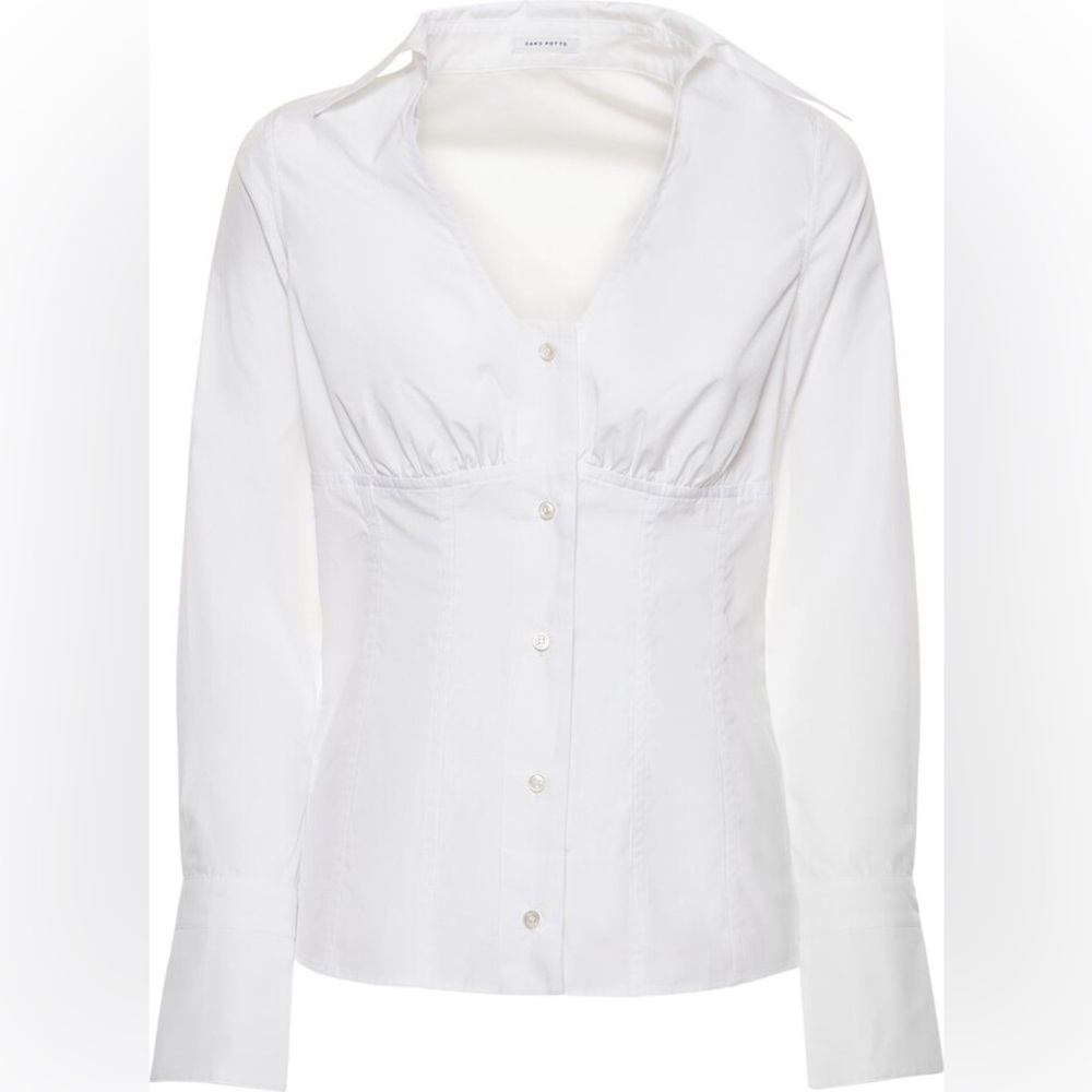 Saks Potts Clark Poplin Shirt - White